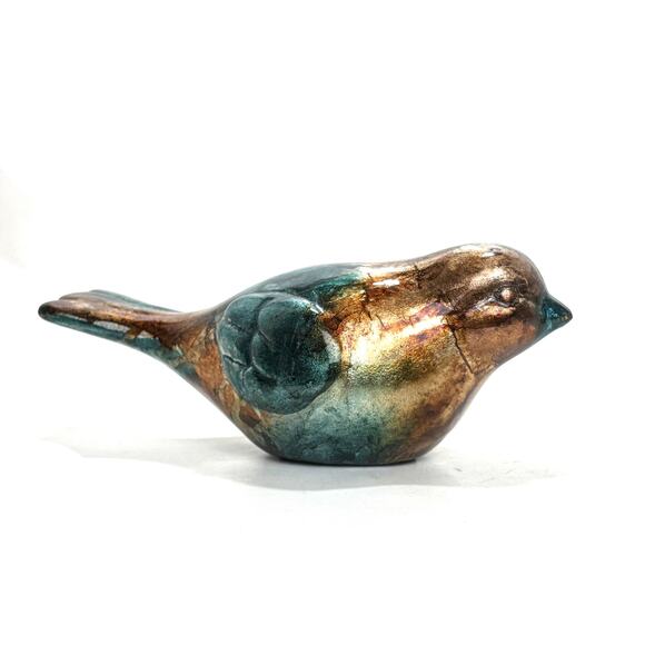 Ceramic Bird Figurine Glazed Fat Chubby 9 In Long x 3.5 In Tall - Picture 2 of 4
